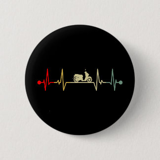 Scooter Driver Electric Scooter Heartbeat Retro Button