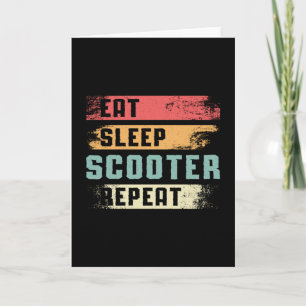 Scooter-Fahrer E-Scooter-Roller-Stunt Vintag Karte