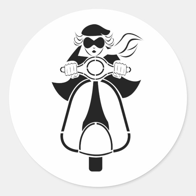 Scooter Girl Runder Aufkleber (Vorderseite)