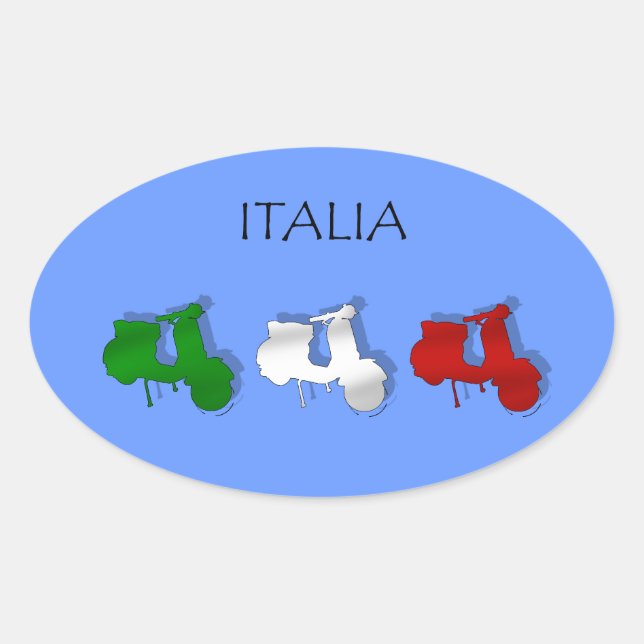Scooter Italia Scooter Italia Logo-Fahne Ovaler Aufkleber (Vorderseite)