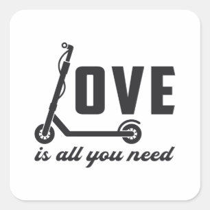 Scooter Liebe ist alles, was Sie brauchen Stunt Vi Quadratischer Aufkleber
