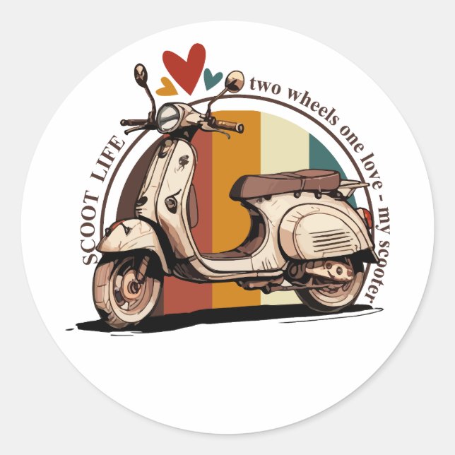 Scooter Life Runder Aufkleber (Vorderseite)