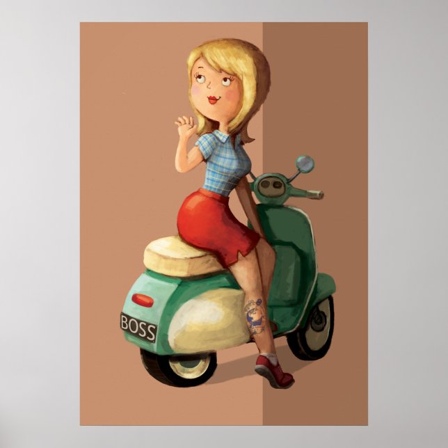Scooter Mädchen Poster (Vorne)