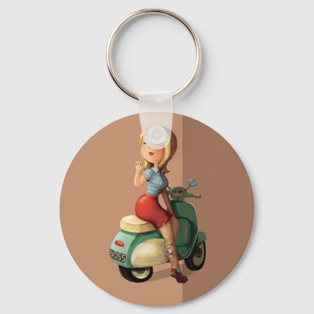 Scooter Mädchen Schlüsselanhänger (Vorderseite)