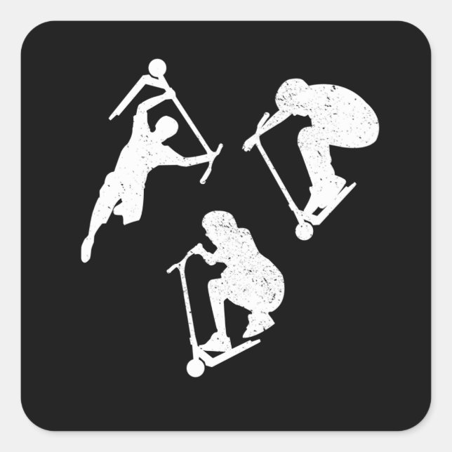 Scooter Quadratischer Aufkleber (Vorderseite)