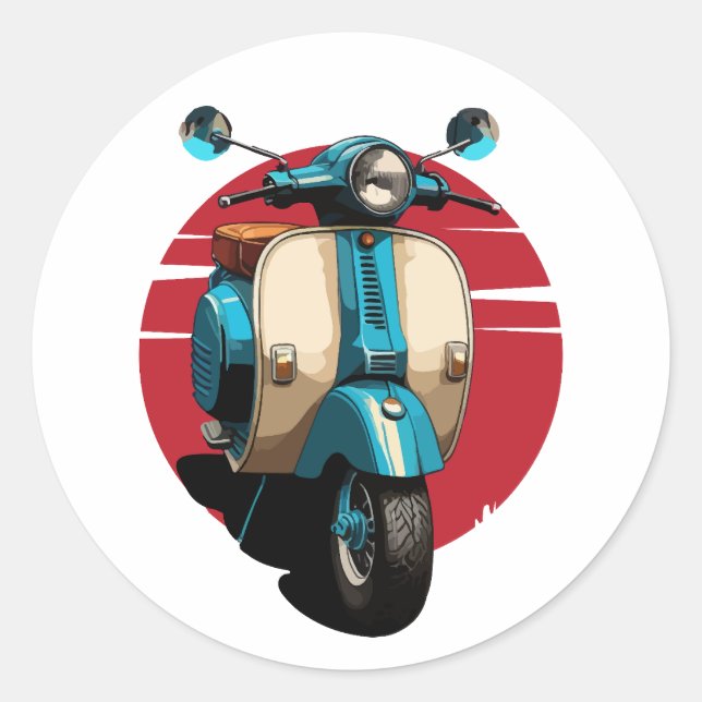 Scooter Runder Aufkleber (Vorderseite)
