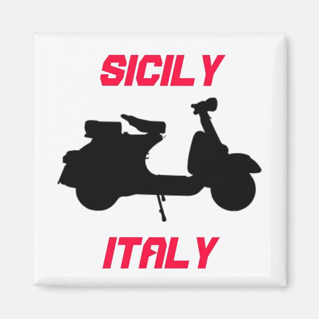 Scooter, Sizilien, Italien Magnet (Vorne)