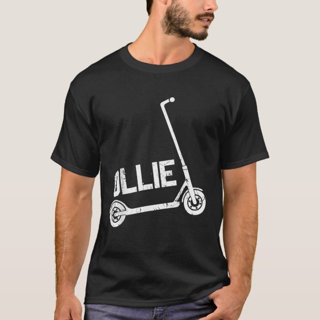 Scooter Stunt Ollie Scootering Boys Kids Youth T-Shirt (Vorderseite)