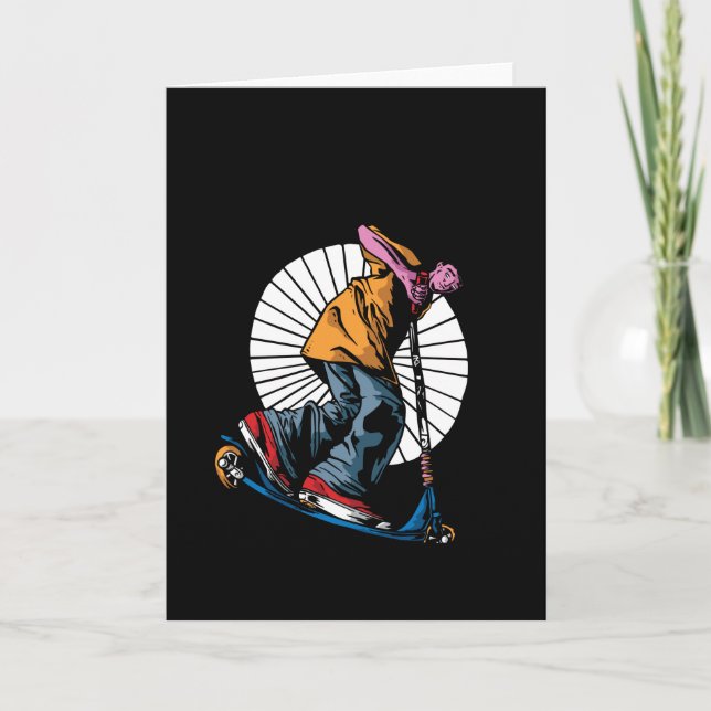 Scooter Stunt Stunts Kick Scooter-Geschenk Karte (Vorderseite)