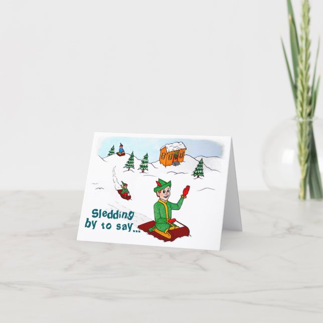 Scooter the Elf Christmas Card Dankeskarte (Vorderseite)