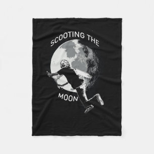 "Scooter the Moon" - "Stunt Scooter Fleece Blanket
