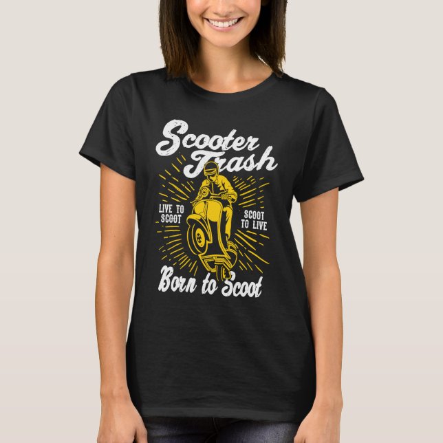 Scooter Trash Retro Distressed Style Scooter Humor T-Shirt (Vorderseite)