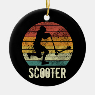 Scooter Vintag Sunset Retro E-Scooter Design Keramik Ornament
