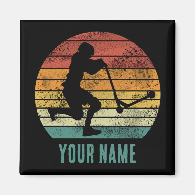 Scooter Vintag Sunset Retro E-Scooter Design Magnet (Vorne)
