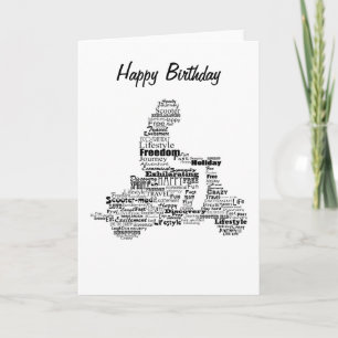 Scooter-Wortcollage Grußkarte Karte