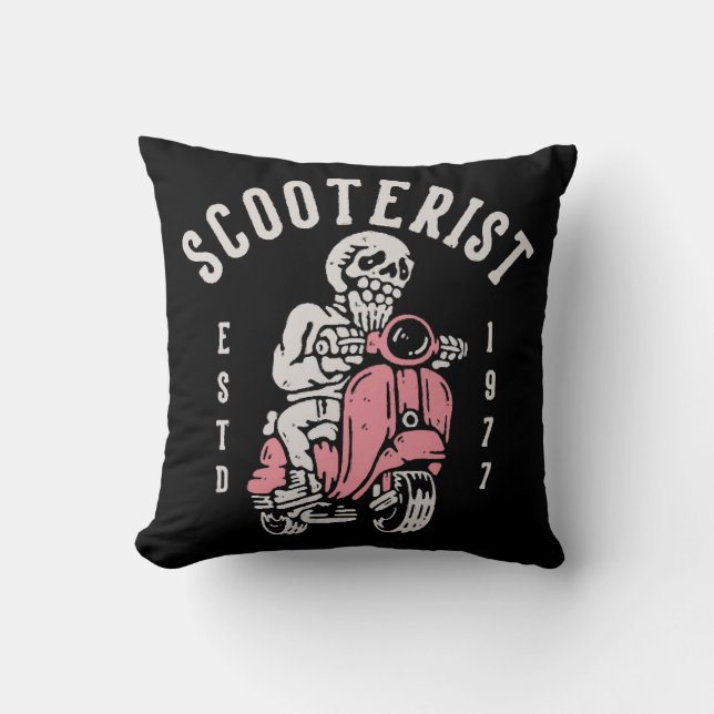 Scooterist, Ihre Tagline hier Kissen (Vorderseite)