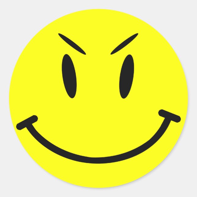 Scope Cacker, Böse Face, Style 1 Runder Aufkleber (Vorderseite)