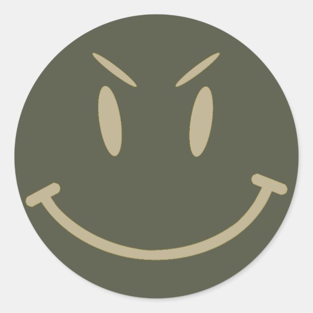 Scope Cacker, Böse Face, Style 2 Runder Aufkleber (Vorderseite)