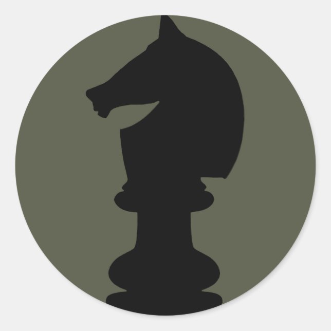 Scope Cap Sticker, Black Knight Schach Piece Runder Aufkleber (Vorderseite)