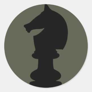 Scope Cap Sticker, Black Knight Schach Piece Runder Aufkleber