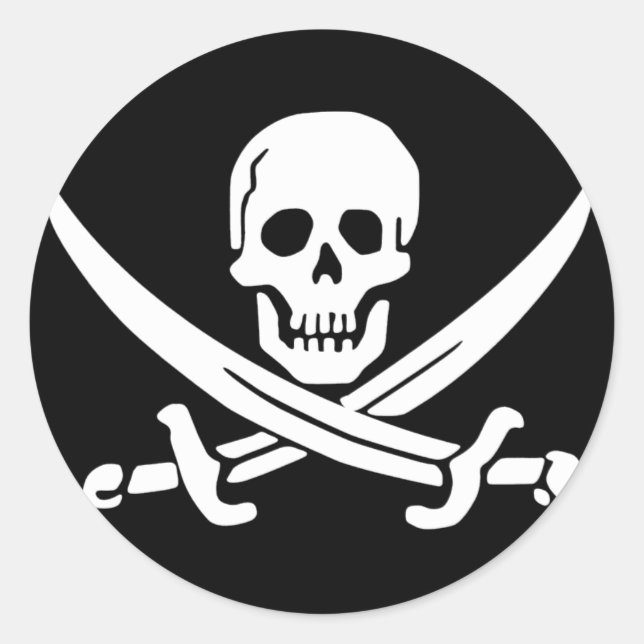 Scope Cap Sticker, Piratenflagge - Stil 7 Runder Aufkleber (Vorderseite)