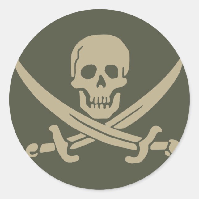 Scope Cap Sticker, Piratenflagge - Stil 8 Runder Aufkleber (Vorderseite)