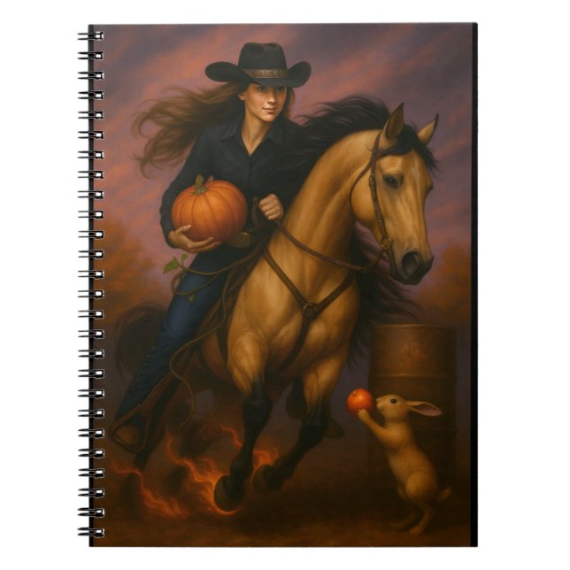 Scorching Fast Barrel Racing Team In Fall  Notizblock (Vorderseite)