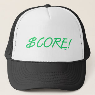 Score Dollar Zeichen grüne weiße Blk-Schaumstoff-B Truckerkappe