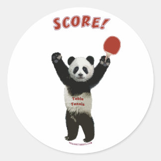 Score Panda Pong Runder Aufkleber