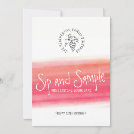 Scorecard für die Sip-and-Sample-Rotweine Einladung