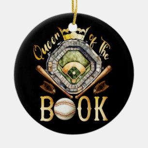 Scorekeeper Baseball Team Scorebook Queen of the B Keramik Ornament