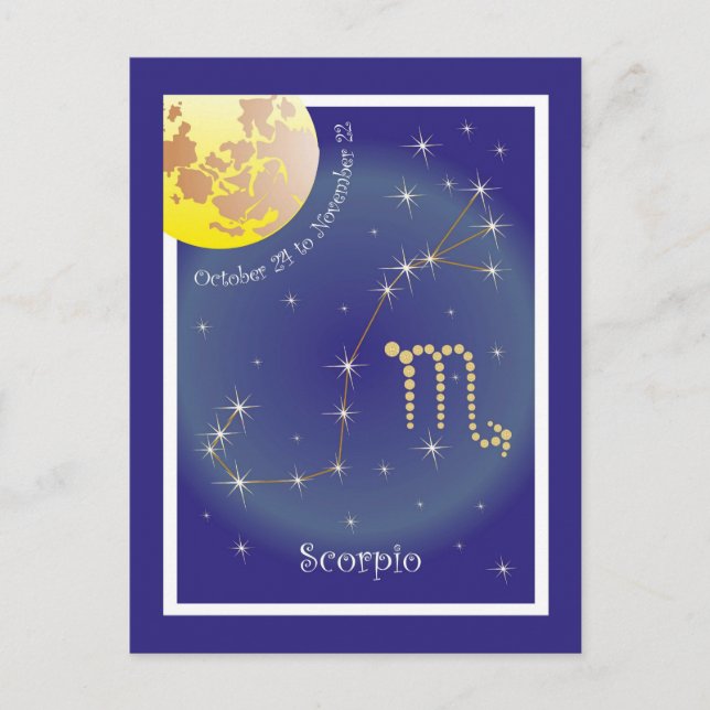 Scorpio 24 Oktober bis 22 November Postkarte (Vorderseite)