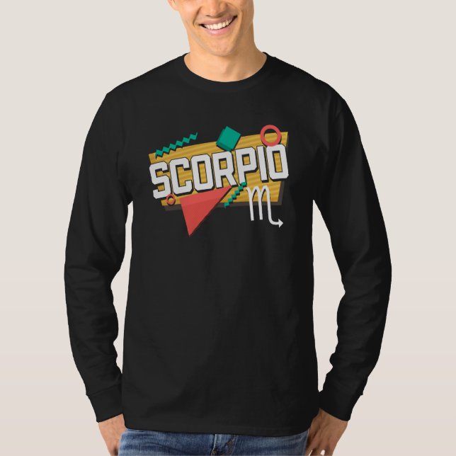 Scorpio 90s Horoscope Zodiac Sign Astrology T-Shirt (Vorderseite)