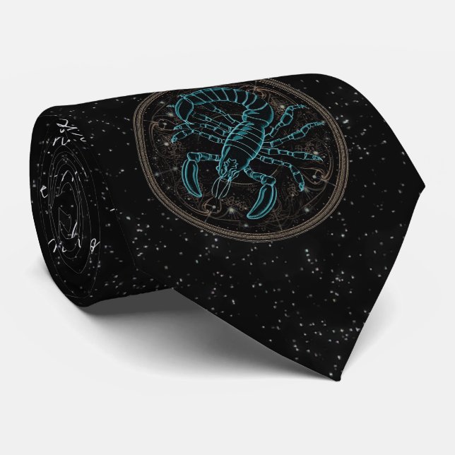 Scorpio Astrologie Zodiac Neck Tie Krawatte (Gerollt)
