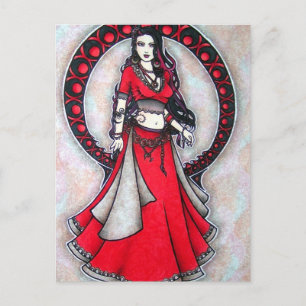 Scorpio Belly Dancer Gothic Moon Feiertagspostkarte
