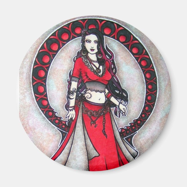 Scorpio Belly Dancer Gothic Moon Magnet (Vorne)