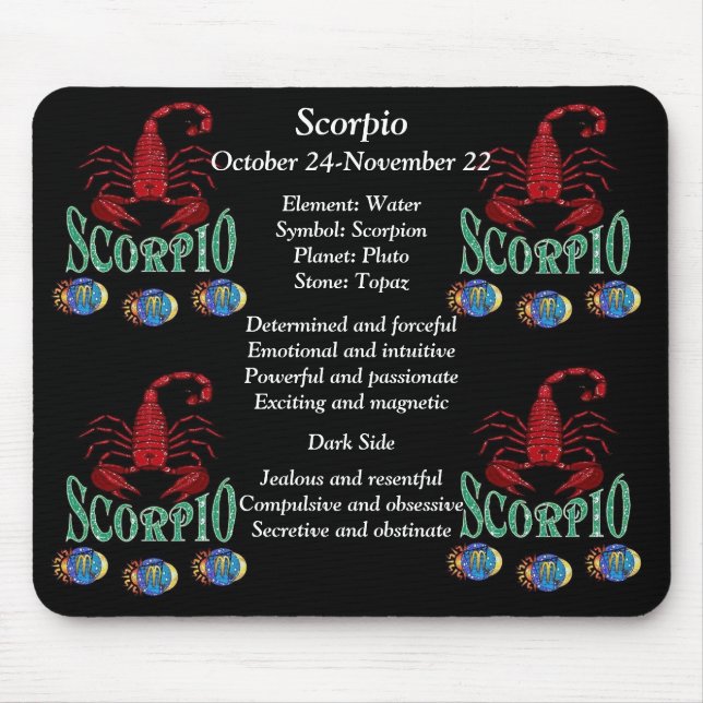 Scorpio Birth Sign Zodiac Maus Pad Mousepad (Vorne)
