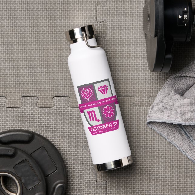 Scorpio Birthday Crest™ for October 24-31 Trinkflasche (Fitnessstudio (gedreht))