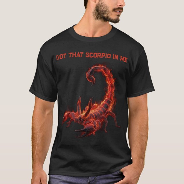 Scorpio Birthday Gift | Zodiac | Fiery Scorpion T-Shirt (Vorderseite)