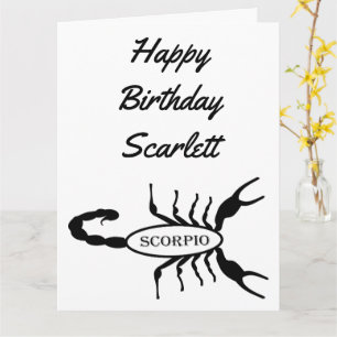 Scorpio Black Scorpion Sign Custom Geburtstag Karte