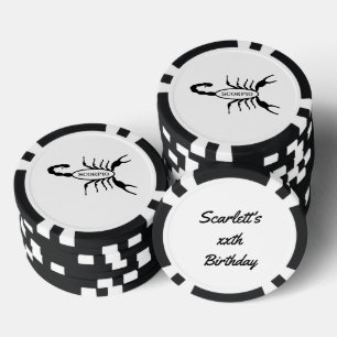 Scorpio Black Scorpion Sign Custom Geburtstag Pokerchips