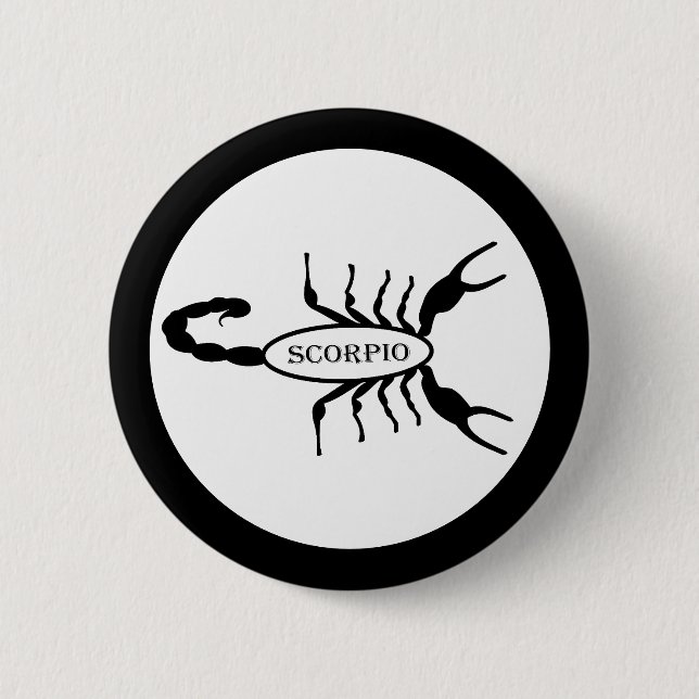 Scorpio Black Scorpion Star Sign Button (Vorderseite)