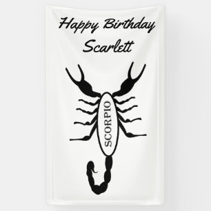 Scorpio Black Scorpion Star Sign Custom Banner
