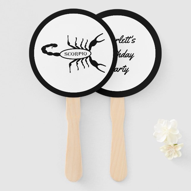 Scorpio Black Scorpion Star Sign Custom Fächer (Vorne und Hinten)