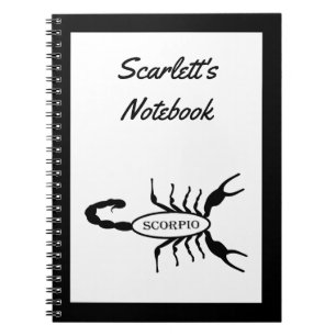 Scorpio Black Scorpion Star Sign Custom Notizblock
