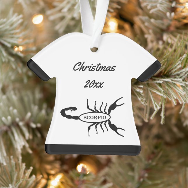Scorpio Black Scorpion Star Sign Custom Ornament (Baum)