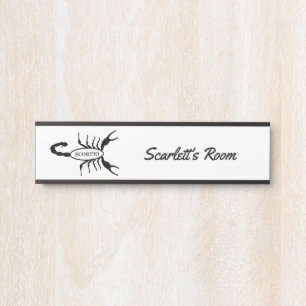 Scorpio Black Scorpion Star Sign Custom Türschild