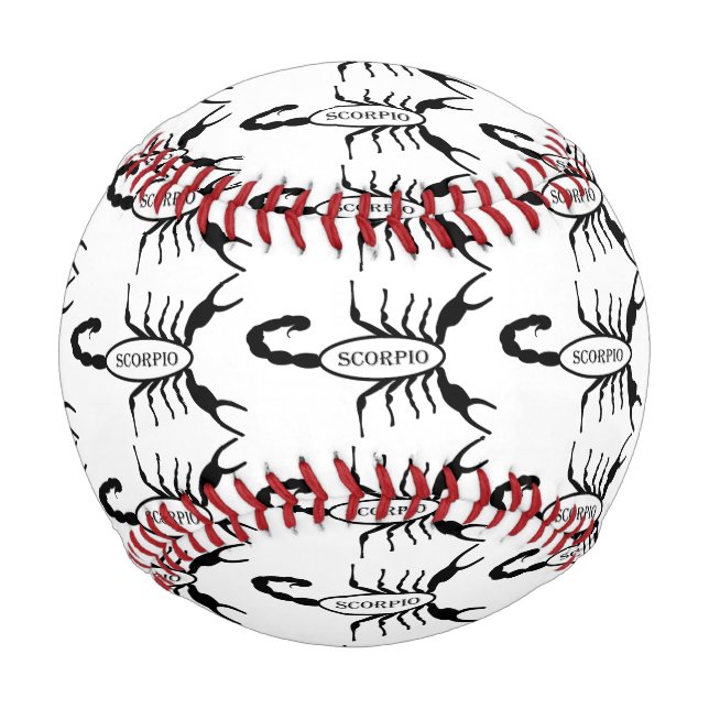 Scorpio Black Scorpion Star Sign Gemustert Baseball (Vorderseite)