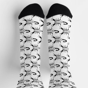 Scorpio Black Scorpion Star Sign Gemustert Socken