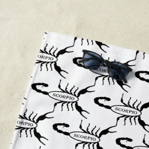 Scorpio Black Scorpion Star Sign Gemustert Strandtuch